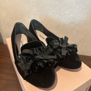 Miu Miu black suede flats